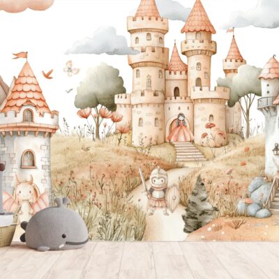 Fototapeta rycerze i smoki zamek księżniczka