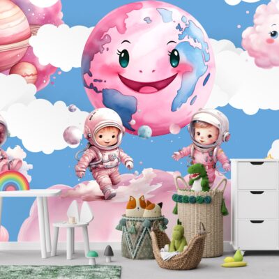 Fototapeta Kosmiczna wyprawa małych kosmonautów