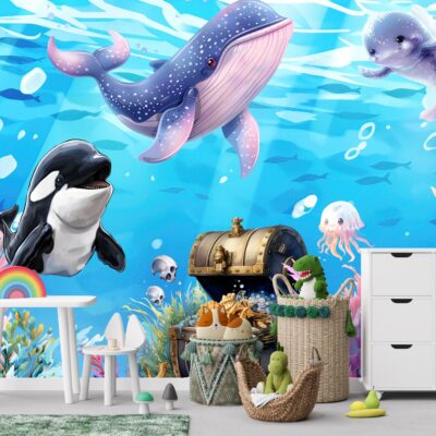 Fototapeta ocena morze podwodne zwierzęta orka wieloryb